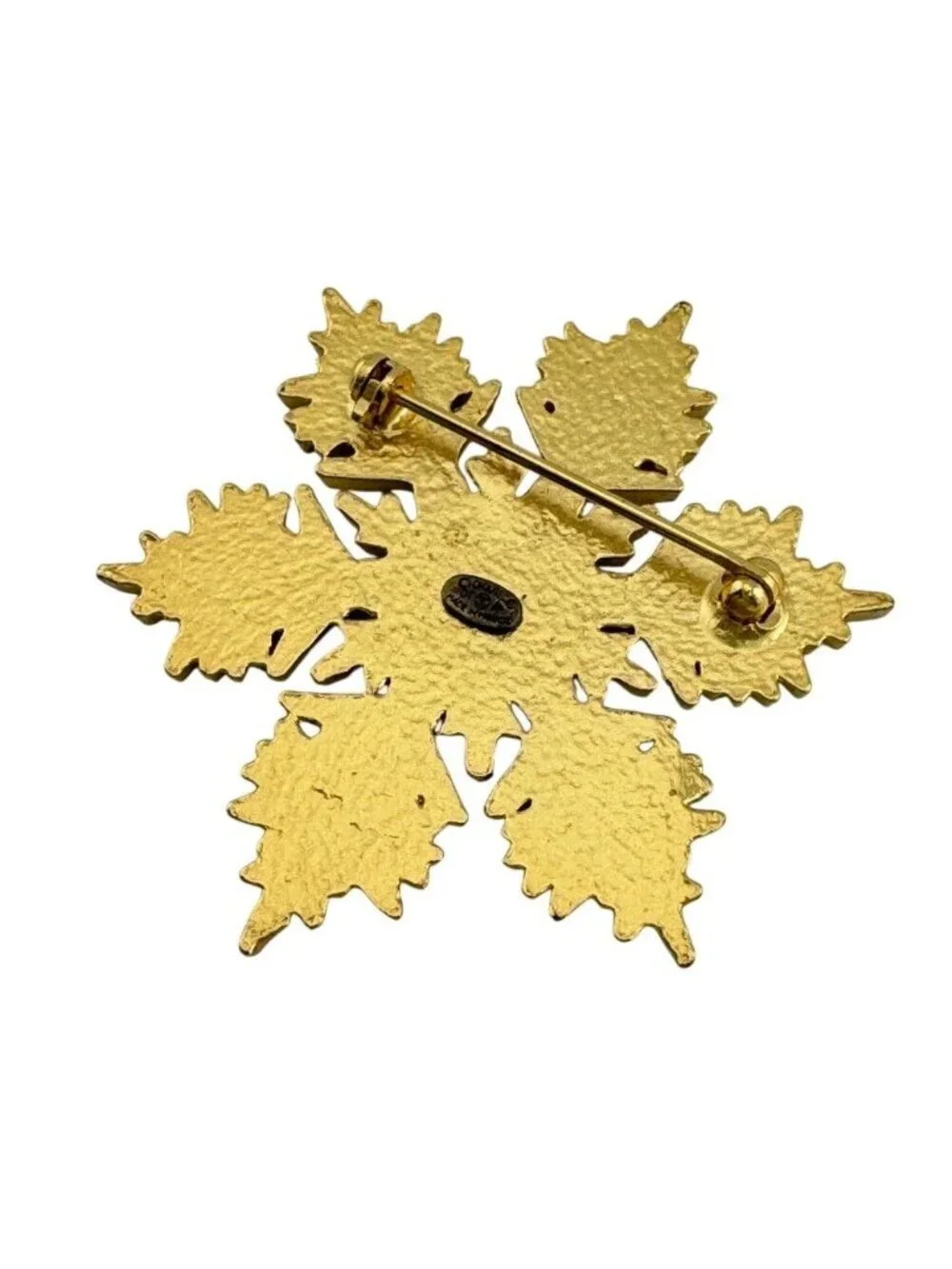 Chanel CC Logo Snowflake Brooch Gold
